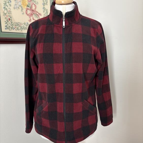 Denim & Co Buffalo Plaid Fleece S - Picture 2 of 12
